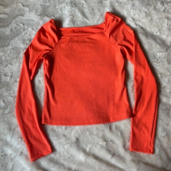 2/$30 Shein Long-Sleeve Orange Top Ladies Junior Size S - Picture 1 of 8
